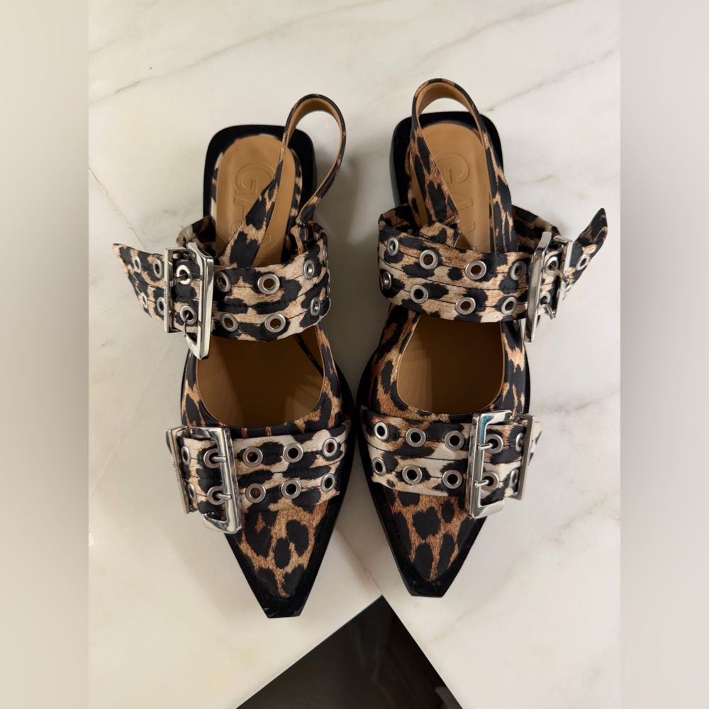 Ganni Buckle Ballerina Flats
